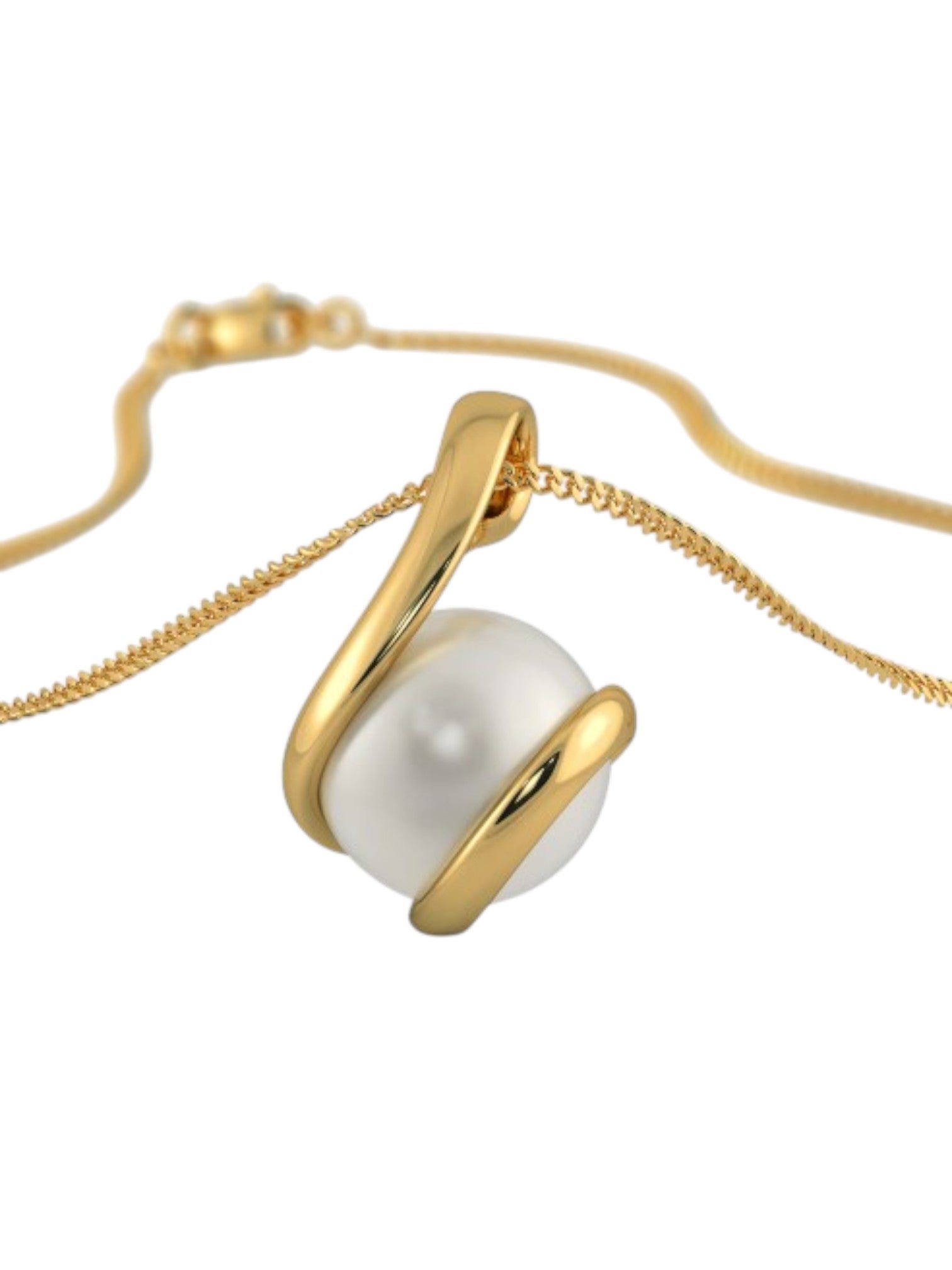 925 Sterling Silver Minimalist Design CZ Stones Gold Plated Pendant With Chain For Women By Kesardeep